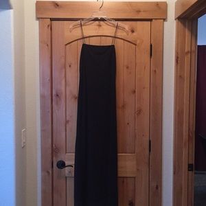 Women’s black spaghetti strap long dress